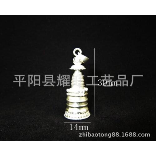 Buddhist supplies stupa 99 sterling silver Karma kagyu when tower honk when tower black box Pendant silver exquisite pagoda