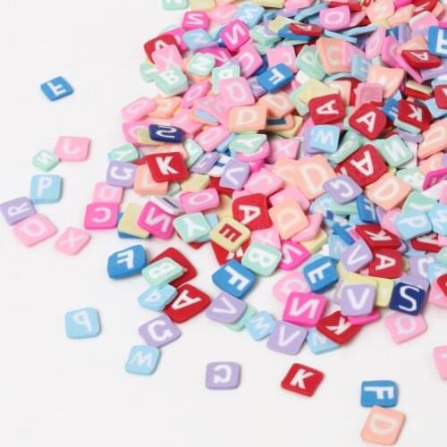 20 Grams Letter Polymer Clay Alphabet Slices Slime Soft Pottery For Nail Supplies Phone Accessories Decoration Kids Handmade DIY