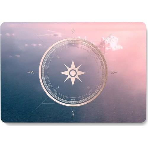 Compass Pink Blue Sea Cloud Pattern Laptop Case For MacBook Retina Air 11 12 13.3 New Pro 15.4 16 inch Cover shell