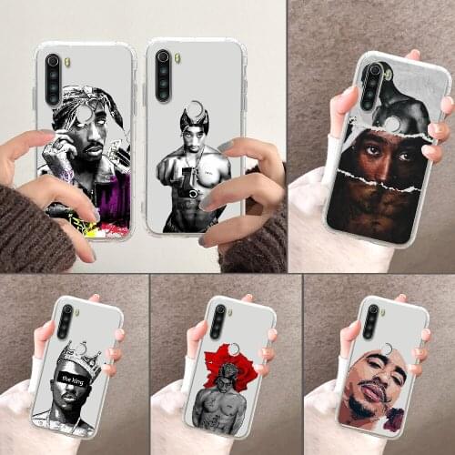 Rapper 2pac Phone Case Transparent For Xiaomi Redmi Note 7 7A 8 8T 9 9A 9S 10 K30 Pro Ultra transparent soft prime 3D back trend