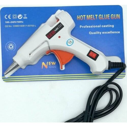 20W AC 100-240V Electrical Hot Melt Glue Gun With Switch Indicator Light Home Glue Guns Heating Craft Repair Tool EU Plug