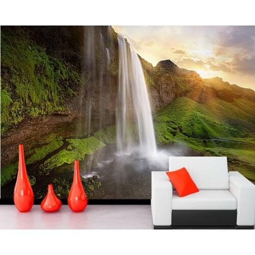 Custom mural wallpaper,The majestic mountain waterfall papel de parede, living room sofa TV wall bedroom modern design wallpaper