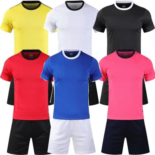 Men short sleeve pink soccer jersey adult football uniform man yellow soccer shirt sport jerseys set DIY name OEM number