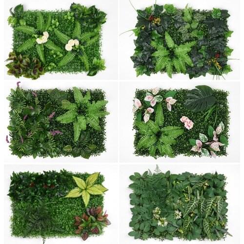 60X40CM 21 Style Artificial Green Wall Landscape Home Garden Jungle Decoration Super Plants Hanging Grass Greenery Wall Panels