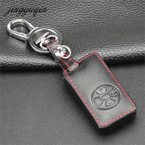 Jingyuqin 3 Button Leather Car Key Cover Fob Case For Toyota Corolla Yaris Mark X Hilux Vitz Rav4 Aqua Camry Keyless Jacket