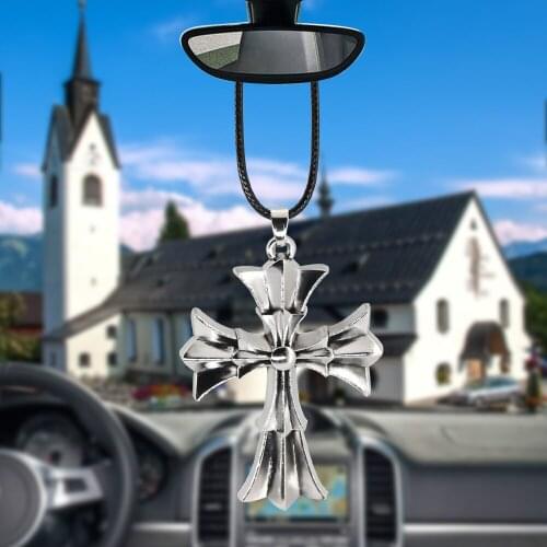 Cross Car Pendants For Auto Decoration Jesus Christian Gifts Religious Car Rearview Mirror Hanging Ornaments Charms Gifts