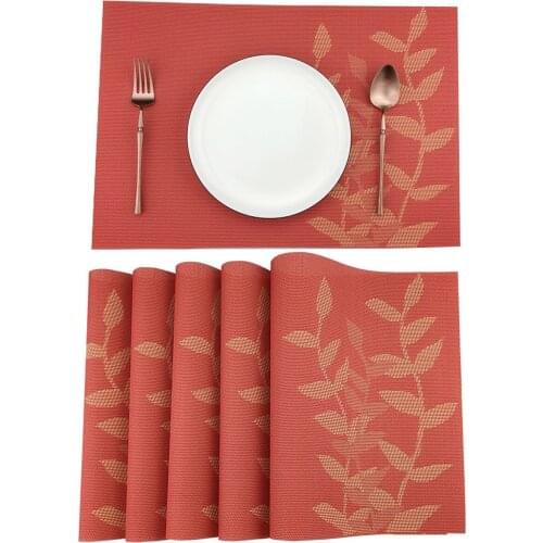 2/4/6pcs Kitchen Table Mats Colorful Placemat Non-slip Dining Table Mats Heat Resistant Cafe Cup Mat PVC Placemat for Home Decor