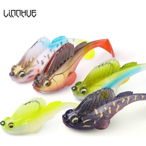 LINNHUE Fishing Lure Soft Lure T-Type Decoupling Device Soft Fishing Single Hook Baits Artificial Bite Wobbler Rubber 8cm 15g