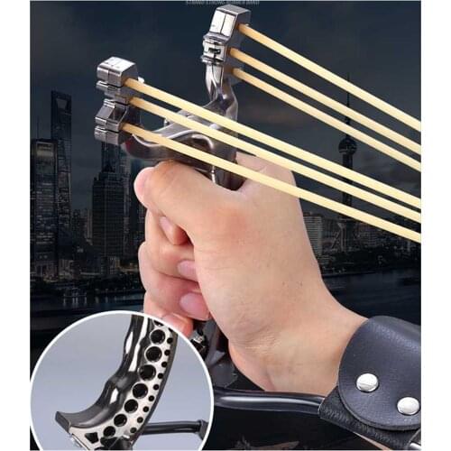 Powerful Hunting Slingshot With Wrist Rest Outdoor Hunting Fishing Slingshot Catpult Launcher Or Precise Fishing Sling For Adult