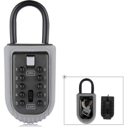 Outdoor Punch Free Spare Key Safe Storage Box Waterproof Push Button Lock Holder