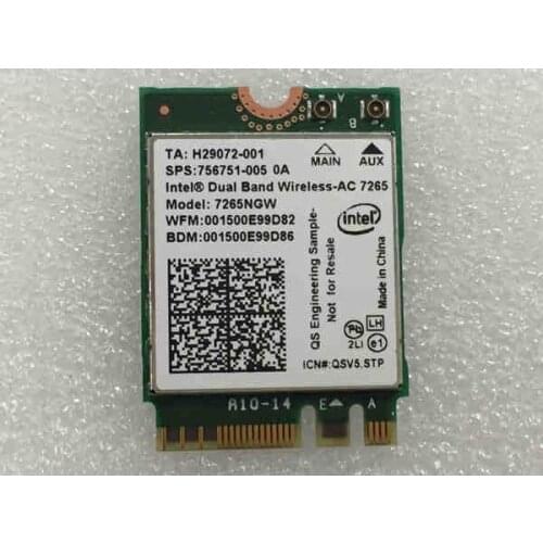 SSEA New Wireless Card for Intel Dual band Wireless AC 7265 7265NGW 802.11ac WiFi +4.0 Bluetooth 802.11ac Mini PCI-E NGFF card