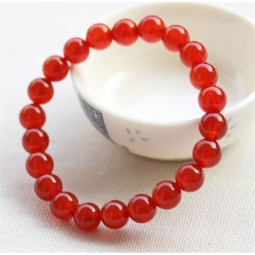 Wholesale 8mm Loose Crystal Round Beads Fashion Jewelry Bracelets For Women Female Gift Natural Stone Red Crystal Bracelet