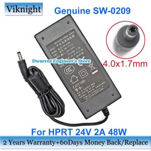 Genuine SW-7717A SW-0209 Switching Power Supply 24V 2A 48W AC Adapter For HPRT Charger 4.0x1.7mm