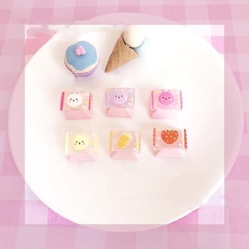 Personalized Keycaps Custom Mechanical Keyboard Decoration PBT Pink Cute Cake Dessert Girl Cartoon DIY Key Cap