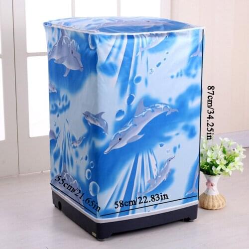 Useful Portable Washing Machine Dust Cover Floral Butterfly Printed Dust Guard Dust Cover Save Space Organizer Storage Supplies