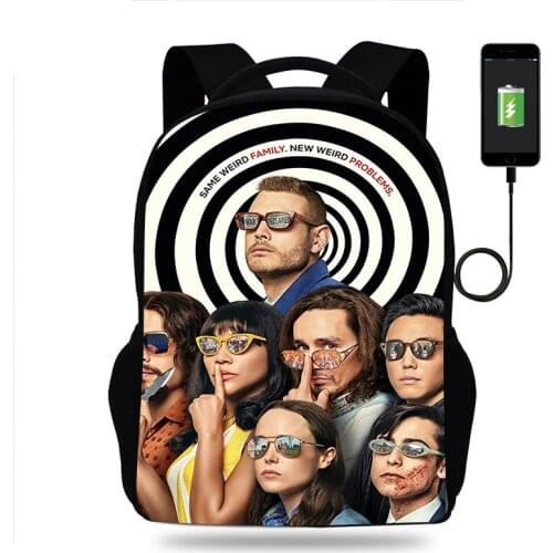 Hot The Umbrella Academy School Backpack for Teenager Boys Children School Bags Girls Bookbag Men Women USB Charging Travel Bags