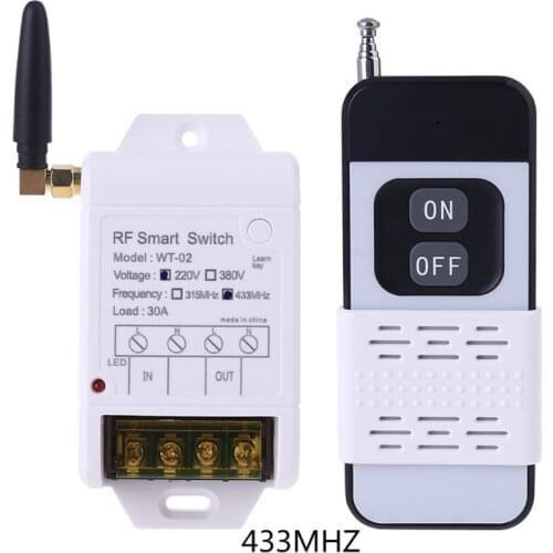 315MHZ 433MHZ + 220V 30A Relay Wireless Remote Control Switch Receiver with Led Light 2000M Transmitter Ultra High for Pump 40JB