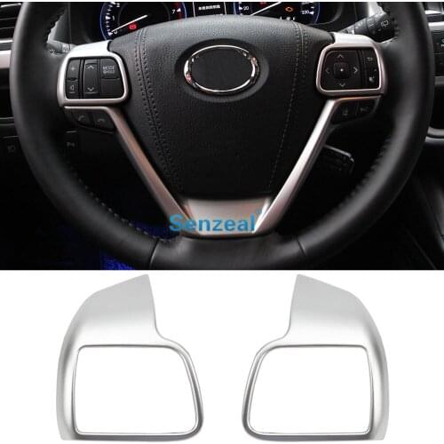 SENZEAL 2pcs Car Steering Wheel Trim Panel Cover ABS for Toyota Highlander 2014 2015 2016 2017 2018 2019 Car Accessories Cover