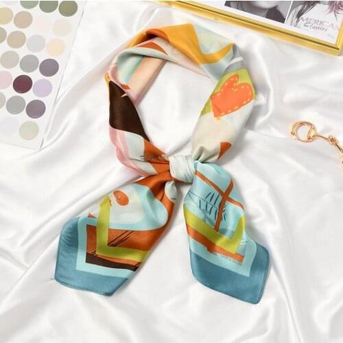 Yishine Charming Daily Life Prints Square Scarf Women Bandana Hairband Lady Head Wraps Female Shawl Fashion Neckerchief 70*70cm
