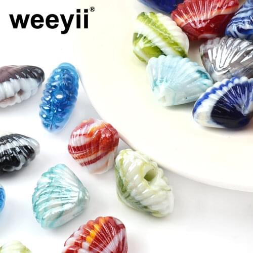 16x22mm Natural Colorful Lampwork Glass Beads Pendant Spacer Beads For Women Earrings Jewelry Bracelet Necklace Making Supplier