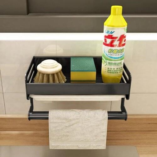 Kitchen Sink-free Sink Wiping Arrangement Rack Wall-mounted Sink Sponge Drain Rack Washing Dish Storage Rack