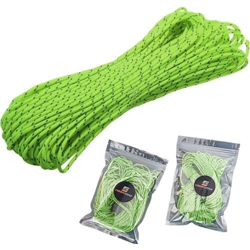 20m Survival Paracord Luminous Rope Outdoor Camping Tent Windproof Reflective Drying Mountaineering Lanyard Ropes