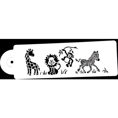 Giraffe Zebra Monkey Lion Cake Stencil Airbrush Painting Mold Cookie Mousse Mold