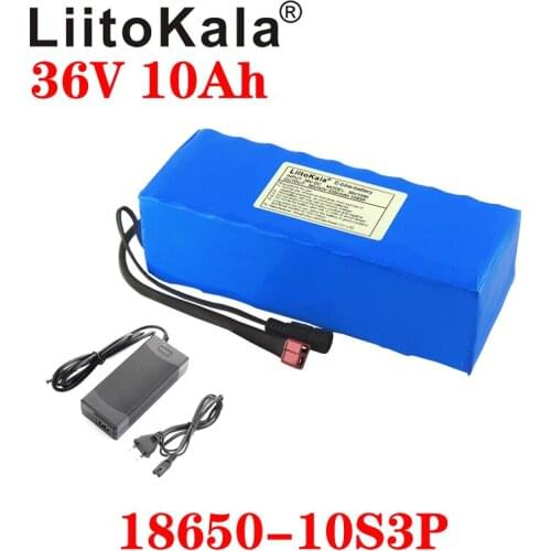 LiitoKala 36 v 10Ah 10S3P 18650 Rechargeable Battery, Modified Bikes, Electric Vehicle Battery Charger li-lon + 36V 2A charger