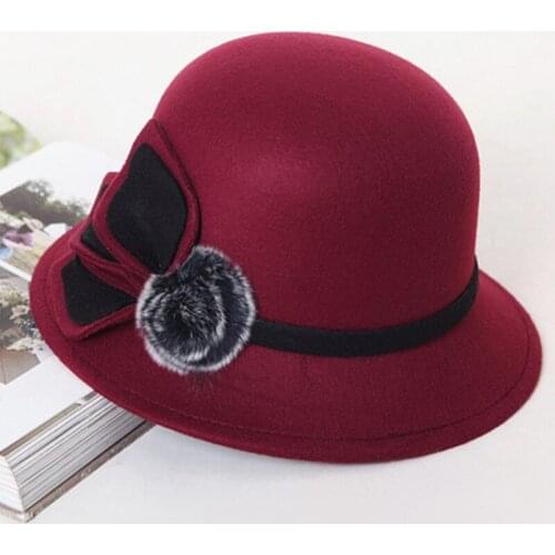 XdanqinX 2019 New Style Spring Autumn Fashion Womens Hat Retro England Warm Fedoras Noble Elegant Flower Decoration Female Hats