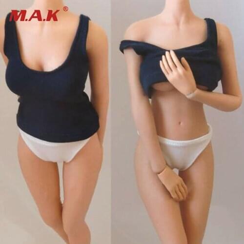 1/6 Scale Female Dark Vest White Underwear Clothing Sets Fit 12" TBLeague Body