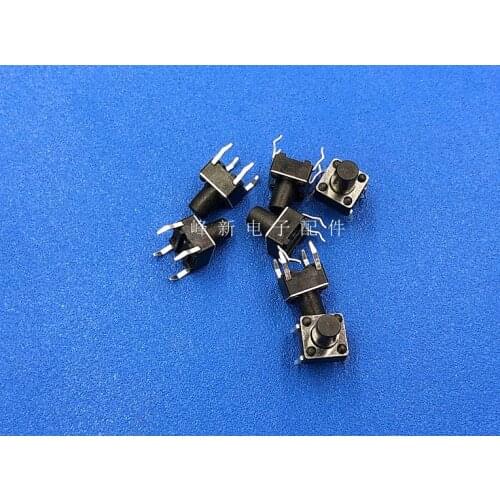 100pcs Vertical in-line 4-pin circuit board push button switch, touch micro switch self-reset 6*6*8