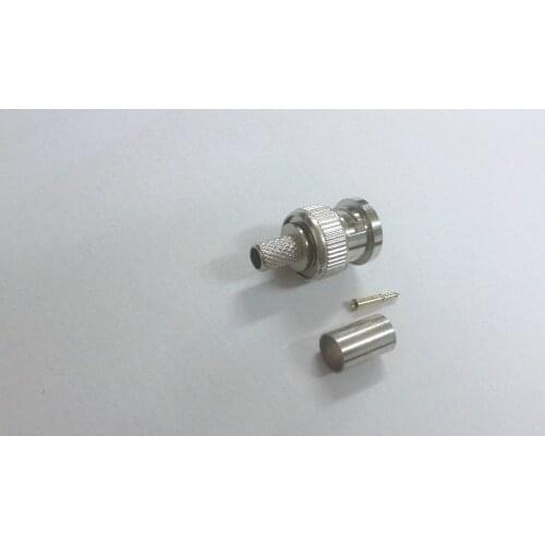 1000PCS Crimp on BNC Male RG59 Coax Coaxial adapter For CCTV camera CONNECTOR New