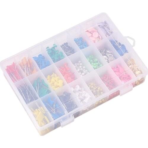 1140pcs Colored Map Pushpin Set for Home Office School Cork Board Message Board