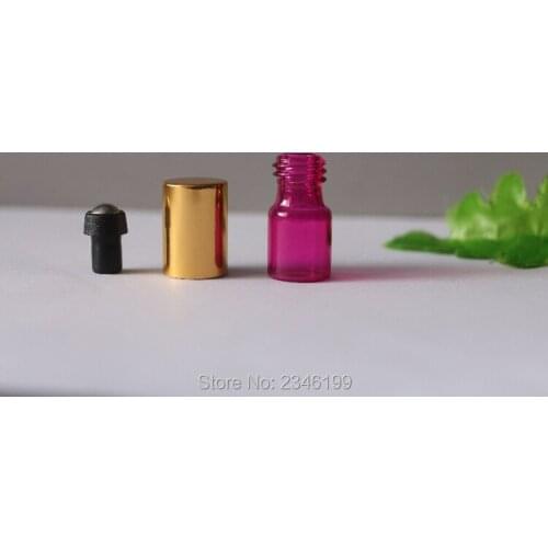 2ML 100pcs/lot Empty Shading Steel Roll on Scent Bottle, DIY Sample Essential Oil Packing Bottle, Glass Roll On Perfume Bottle