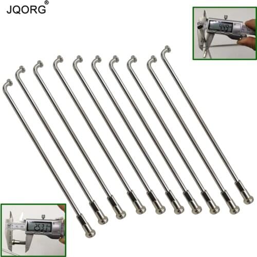 24 Pieces A Lot Diameter 4.5 mm J-bend Motorcycle Spokes With 25.3 mm Brass Nipples 304 Stainless Steel Motocross Spokes