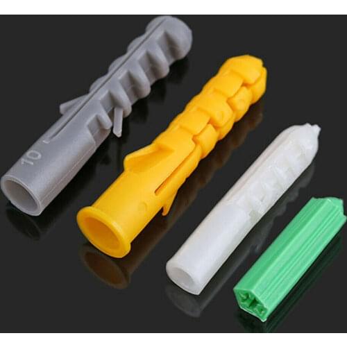 20/50pcs Plastic Expansion Pipe Wall Plugs Plastic Pipe Nylon Column Expansion Screw Anchor Plug M4 M5 M6 M8 M10 M12 M14