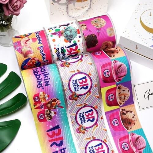 50yards Food Printed Grosgrain Ribbon For Crafts DIY Hair Bows Birthday Decoration 48943
