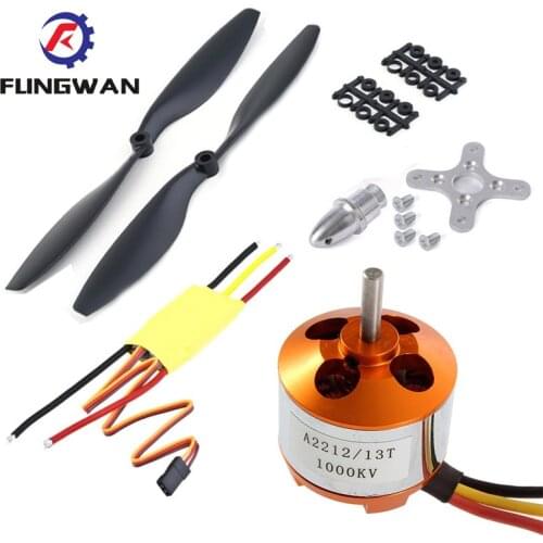 A2212 1000KV 2200 Brushless Outrunner Motor + 30A ESC+1045 Propeller(1 pair) Quad-Rotor Set for RC Aircraft Multicopter