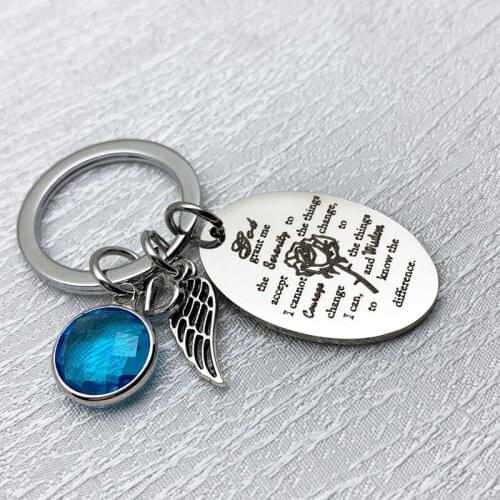 Oeinin Arrtracive Keyring For Men/Women Simple Letter Keyring God Grant Me The Serenity To Accept The Keychain Alloy Brelok
