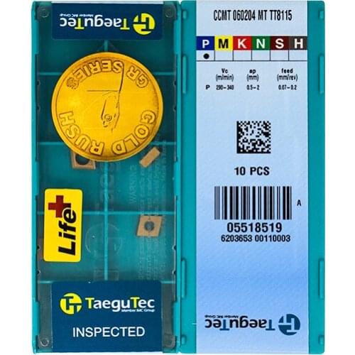 CCMT060204-MT TT8115 Original Taegutac Carbide Inserts Turning Inserts Lathe Tools 10Pcs/Lot