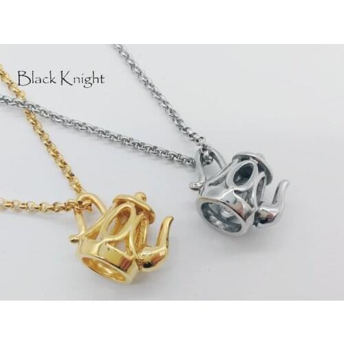 Black Knight Creative women fashion Teapot pendant necklace Silver color stainless steel women necklace with box BLKN0697