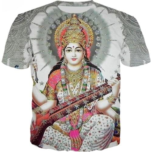 CLOOCL Indian Goddess T Shirts Men Clothing 3D Print Tshirt Men Women Casual Harajuku Hip Hop Streetwear Fashion Wild Tops