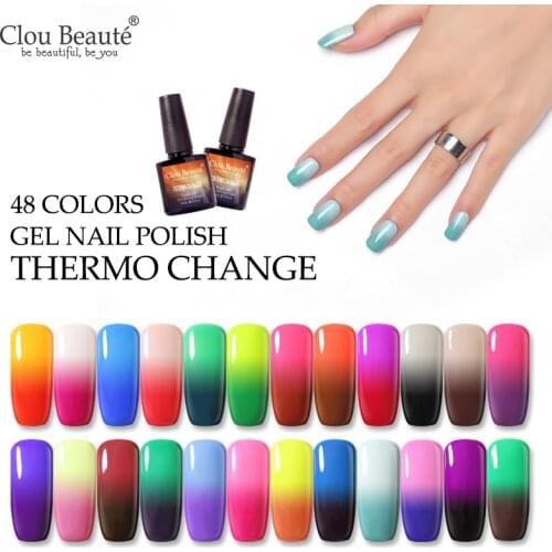 Clou Beaute Thermo Change Nail Gel Primer Gel Varnish Soak Off UV LED Gel Nail Polish 48 Colors esmaltes permanentes de uv y led