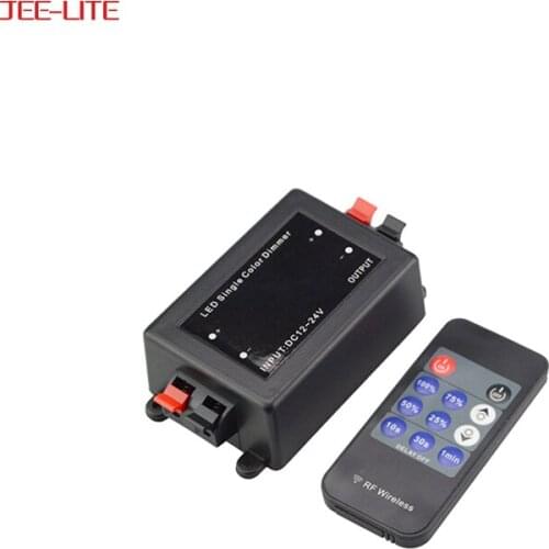DC12-24V 8A 18A 11 key 1 minutes delay Off function rf spotlight wireless remote single color led controller,rf led dimmer