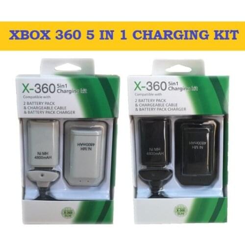 For Xbox 360 Controller Battery Pack 4800mAh Replacement Battery Pack Charging Kit for Xbox 360 Gamepad Recharger Batteries
