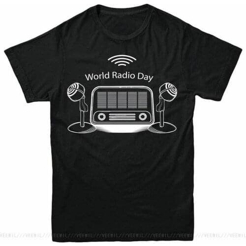 World Radio Day T-Shirt Radio Day RJ Gift Adult Mens Womens Top Cotton Fashion Classic Tee Shirt