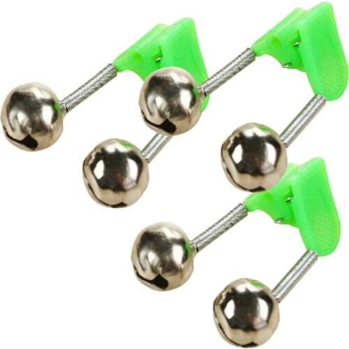 5pcs/lot Classic Green Fishing Bite Alarms Fishing Rod Stalk Bells Clamp Tip ABS Bite Alarms Fishing Accessories