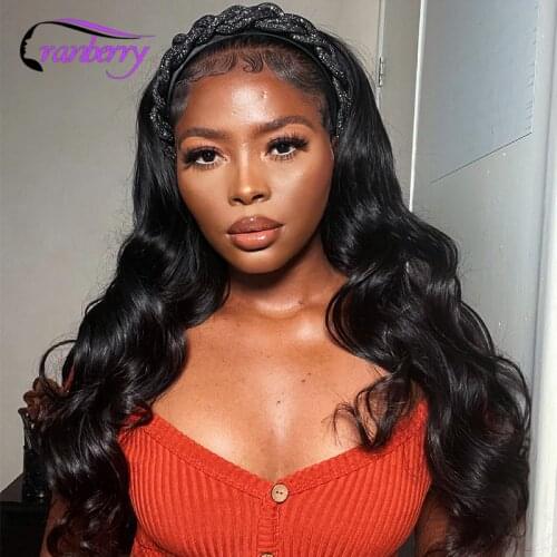 Cranberry Hair Body Wave Headband Wig Human Hair Easy Half Wig Brazilian Remy Hair Headband Wig Natural Hair Full Machine Wig