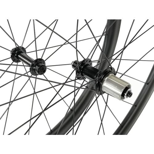700c 1580g all road gravel bike 45mm deep clincher tubeless rim brake carbon wheelset 28mm wide Powerway R13 HG XDR 12s 20H 24H