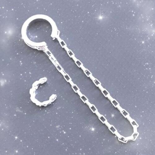 Korea Chain Tassel Ear Bone Clip Without Pierced Earring For Woman Girls Aesthetic Ear Cuff Office Jewelry New Fashion Gift